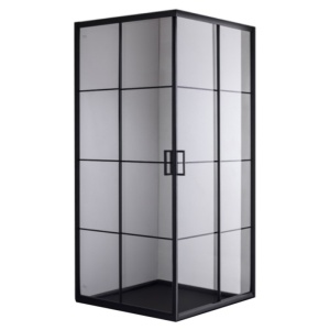 Cabina de dus patrata cu usi glisante BL32A , Dimensiune 80x80cm, Culoare Negru