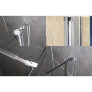 Cabina de dus Patrata KZ1190A, Design Modern 90X90cm, Culoare Crom - Img 5