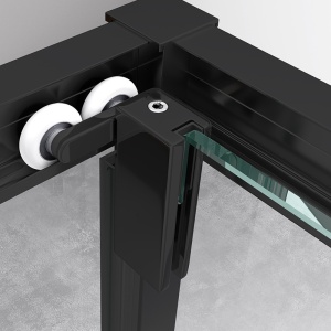 Cabina de dus Patrata KZ16A, Dimensiune 80x80cm, Culoare Negru - Img 5