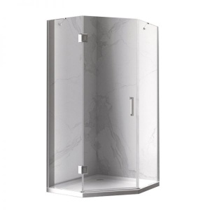 Cabina De Dus Pentagonala KZ10B, Dimensiune 90x90cm, Culoare Crom