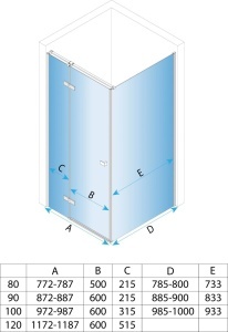Cabina de dus Rea Atlas 90x90, Culoare Crom - Img 6