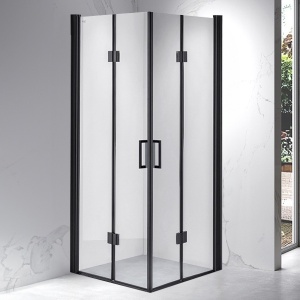 Cabina dus patrata BS05A, 80x80 cm, Culoare Negru, Sticla Securizata 6 mm