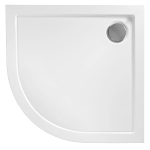 Cabina dus Rea Look 90x90 cu usi culisante si Cadita Semirotunda, Negru mat - Img 6