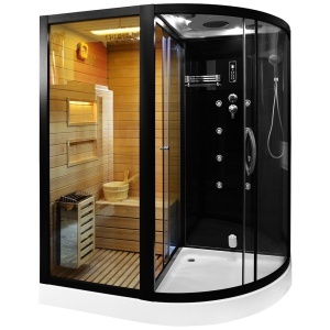 Cabina multifunctionala MO-1751B TRIO, Sauna uscata, Sauna cu aburi si cabina de dus, 180x110x223 cm, Varianta Stanga