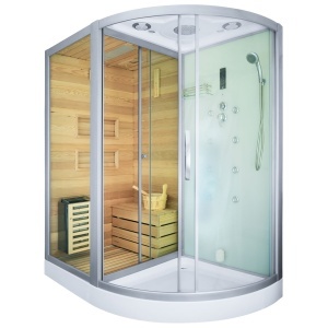 Cabina multifunctionala MO-1751W TRIO, Sauna uscata, Sauna cu aburi si cabina de dus, 180x110x223 cm, Varianta Stanga - Img 3