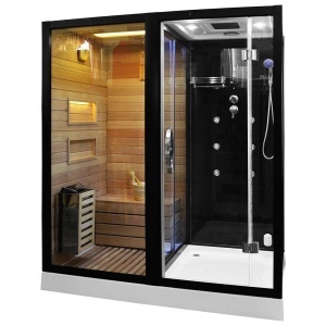 Cabina multifunctionala MO-1752B, sauna uscata, sauna cu aburi si cabina de dus, pe stanga. Dimensiune 180x110x223cm - Img 2