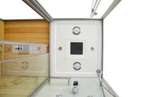 Cabina multifunctionala sauna uscata, sauna cu aburi si cabina de dus, montaj stanga alba 180 x 110 x 223 cm - Img 11