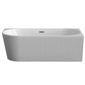 Cada de baie 170x80x58cm, Textura Eleganta si Linii Moderne, Montaj pe Perete/Dreapta, Culoare Alb