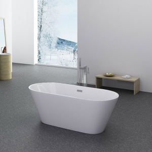 Cada de baie Freestanding 150x75x58cm, Design Modern , Culoare Alb - Img 2