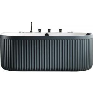 Cada De Baie Freestanding, Cu Hidromasaj si Design Modern 170x85x65cm, Culoare Albastru Gri/Alb