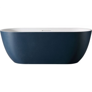 Cada De Baie Freestanding, Design Modern 170x75x60cm, Strat Abraziv, Culoare Prussian Blue/White