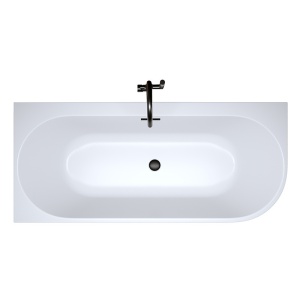 Cada de baie MERA 509A/Stanga, Dimensiune 140x75cm, Culoare Alb, Deversor Negru - Img 2