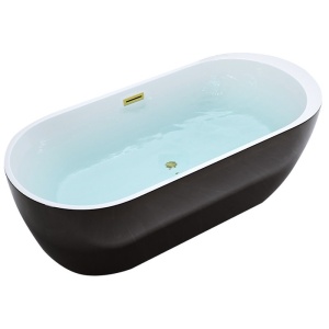 Cada de baie Porto 503B 170x75cm, Culoare Negru ,Deversor Auriu - Img 1