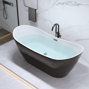 Cada de baie Rica 513B 160x75cm, Culoare Negru ,Deversor Cromat - Img 5