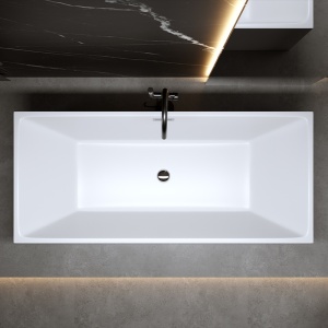 Cada de baie Santa 507B 160x75cm , Culoare Alb , Deversor Cromat - Img 4