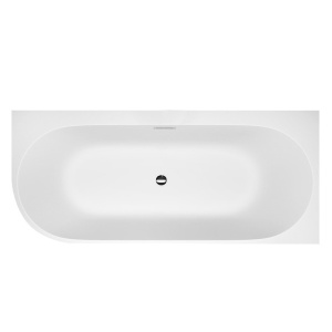 Cada de baie Suport 160x75cm, Mera509C, Culoare Alb, Deversor Crom/ Dreapta - Img 2