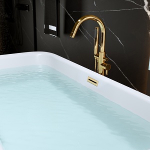 Cada de baie Viana 511C 150x75cm , Culoare Alb, Deversor Auriu - Img 2