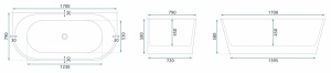 Cada din acril freestanding VENETA 170cm - Img 4