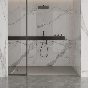 Cadita de dus DEKO Slim, Structura de piatra 100x90cm, Culoare Gri - Img 7