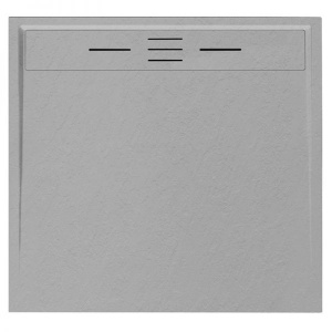 Cadita de dus DEKO Slim, Structura de piatra 80x80cm, Culoare Gri - Img 1
