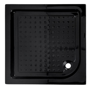 Cadita de dus dreptunghiulara inalta antiaderenta SXL02B 90 x 90 neagra - Img 1