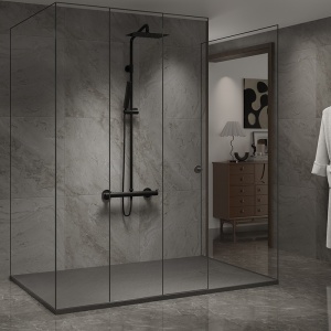 Cadita de dus dreptunghiulara slim imitatie piatra Riko 130 x 90 cm gri - Img 10