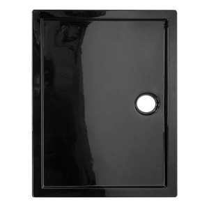 Cadita de dus dreptunghiulara slim ST04A 100x90 cm neagra - Img 1