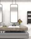 Calorifer de baie Portprosop Flat Black 80x50cm, Culoare Negru - Img 3