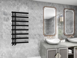 Calorifer de baie Portprosop Tube Black 120x60cm, Culoare Negru - Img 4