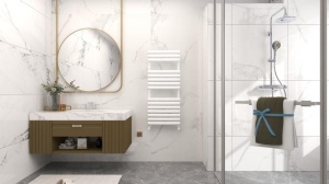 Calorifer Portprosop 120x50cm, Moon White, Design Modern, Culoare Alb - Img 4