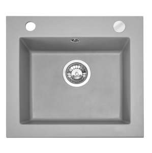 Chiuveta Bucatarie Pro GRANIT WEST GREY, Dimensiuni 44 x 48.5 x 17 cm, 1 Cuva, Incastrabila, Gri - Img 1