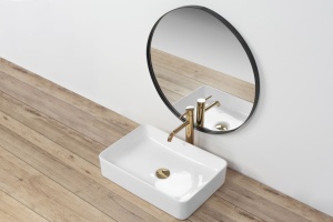 Chiuveta de blat REA Avia, 51x34.5 x 11 cm, Montaj Pe Blat, Design Deosebit, Ceramica Sanitara, Alb - Img 6