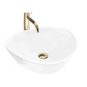 Chiuveta de blat REA ERA ANDREA, Dimensiuni 48 x 43 x 14.5 cm, Forma Ovala, Ceramica sanitara, Alba
