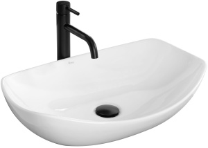 Chiuveta de blat REA TANGO, Dimensiuni 57 x 41 x 15 cm, Forma Ovala, Ceramica sanitara, Alb