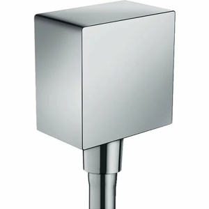 Cot conector dus Hansgrohe FixFit Square crom lucios