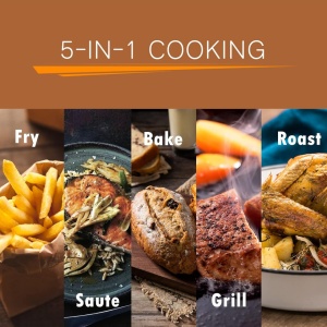 Friteuza cu Aer Cald, Fara Ulei, SeveShop® Air Fryer, Capacitate 5.5L, Ecran Tactil Digital, 8 Programe Presetate, Timer 60 Minute, Functie de Mentinere a Temperaturii, Oprire Automata, Putere 1400W, Negru - Img 6