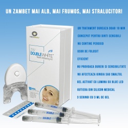Kit pentru albirea dintilor, NeoSimply, Aparat cu 5xLED, Gel de albire fara peroxid (3 seringi de 3ml), Gutiera - Img 5