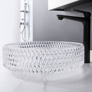 Lavoar Cristal VELDMAN pentru blat 39x12 cm,Transparent - Img 3