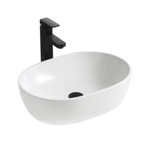 Lavoar de blat ANNA, Dimensiuni 59x 42 x 14 cm, Forma Ovala, Ceramica sanitara, Alb - Img 1