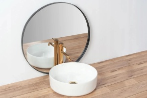Lavoar De Blat REA SAMI, Dimensiuni 36 X 36 X 11.5 Cm, Forma Rotunda, Ceramica Sanitara, Alb - Img 6