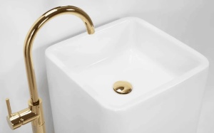 Lavoar freestanding ceramic REA HOLLY,alb - Img 4