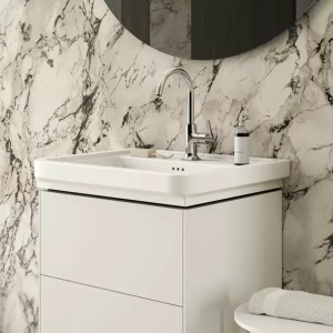 Lavoar pe mobilier Ideal Standard Atelier Calla alb lucios 67 cm cu orificiu baterie si preaplin - Img 9