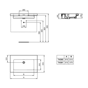 Lavoar pe mobilier Ideal Standard Atelier Extra alb lucios cu orificiu preaplin 61 cm - Img 11