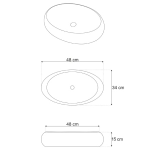Lavoar pentru blat Marmura Mat 48x34x15 cm - Img 4