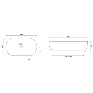 Lavoar pentru blat oval finisaj mat Amelia WARM imitatie piatra - Img 6