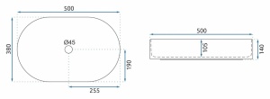 Lavoar pentru blat Rea Nadia, Dimensiune 50cm, Black Stone - Img 5