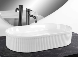 Lavoar pentru blat REA VANDA cu Dimensiune de 60cm, Culoare Alb - Img 2