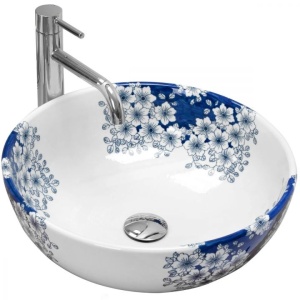 Lavoar REA Fiori rotund, diametru 41 cm,ceramica saniatara - Img 1