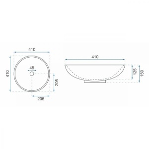 Lavoar REA Fiori rotund, diametru 41 cm,ceramica saniatara - Img 4