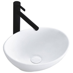 Lavoar REA Sofia Mini White, 34x27x13 cm, montaj pe blat, design deosebit, ceramica sanitara, Alb